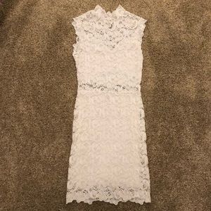 White lace mini dress